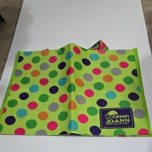Jo-Ann Go Green Polka Dot Tote Bag - 17 X 13 X 6.5 inches